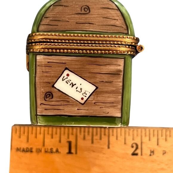 Limoges Signed Vintage Travel Trunk Luggage Trinket Box - Rare - Picture 4 of 9